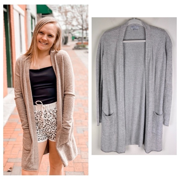 Barefoot Dreams Sweaters - Barefoot Dreams | CozyChic Lite Barefoot Dreams Santa Monica Taupe Cardigan | XS